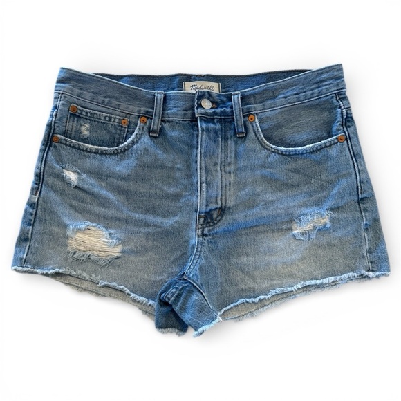 Madewell Relaxed Denim Shorts, Women’s Size 29, Distressed, High Waist - Picture 4 of 10